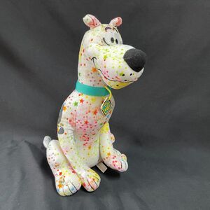 Scooby Doo Dog White Colorful Star Pattern Plush Stuffed Toy 12”